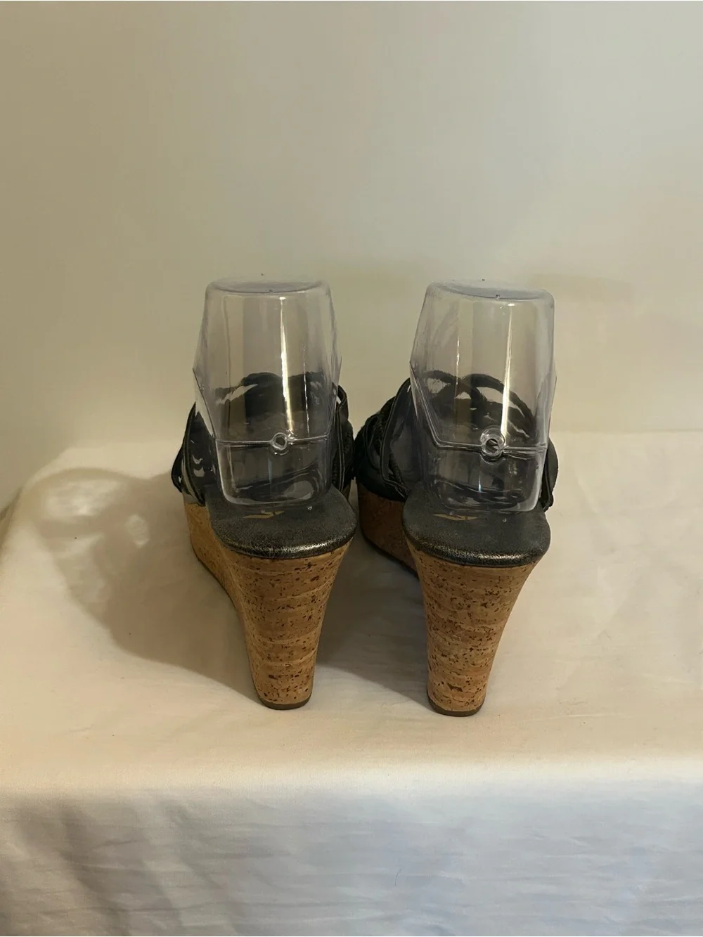 UGG Koolaburra Metallic leather strap Cork Wedges in size 8